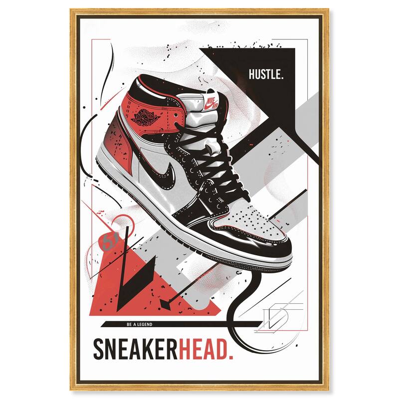Stylish Sneakerhead Canvas by Art Remedy - 10" x 15" - Gold