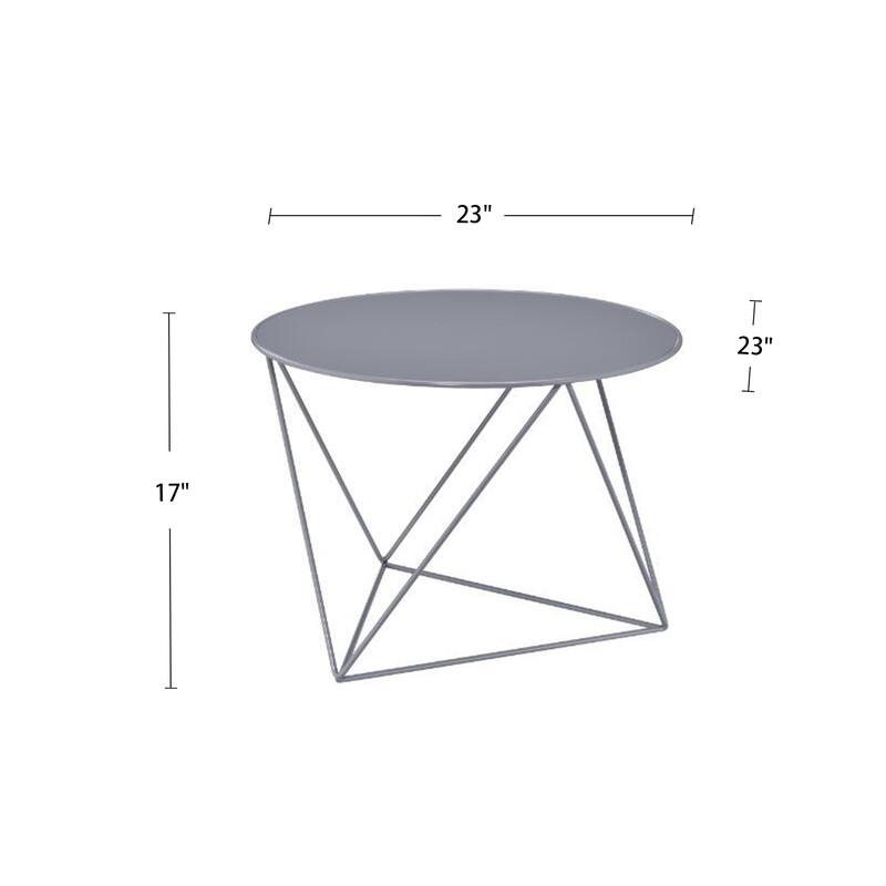 Round Table Accent Table in Metal Base