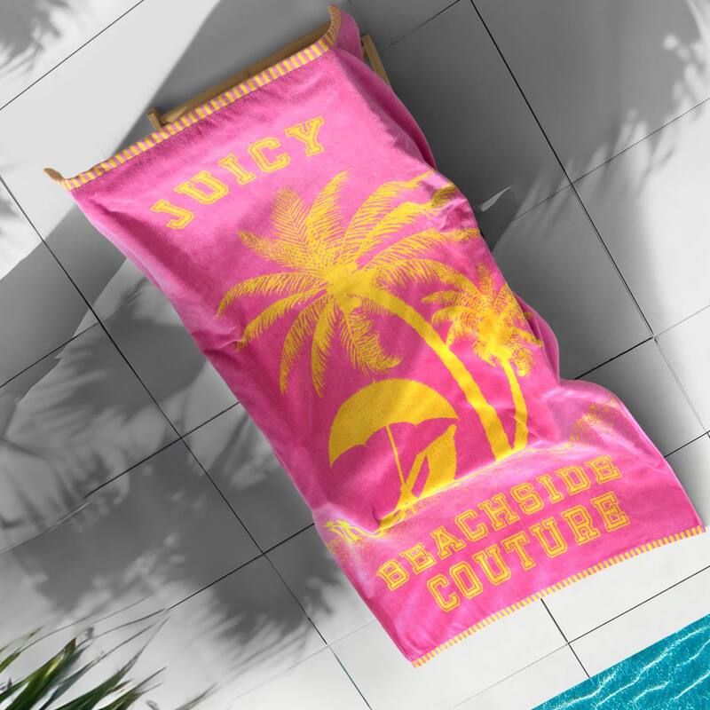Juicy Couture Beach Towels - 36x72 - Hot Pink/Yellow