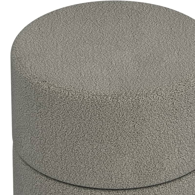 Modern Boucle Fabric Round Swivel Ottoman