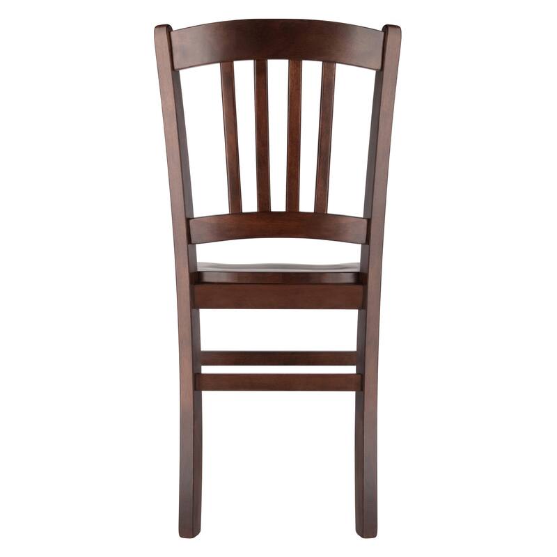 2-Pc Slat-back Chair Set, Walnut - 17.17 x 19.29 x 34.69 inches