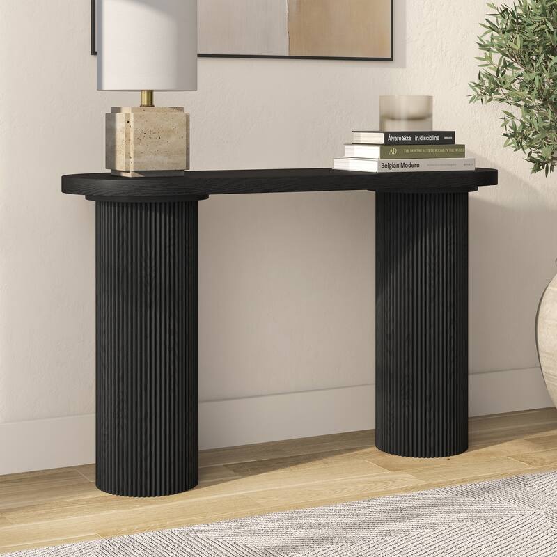 Isa 55" Wide Oval Fluted Console Table - 55" Wide