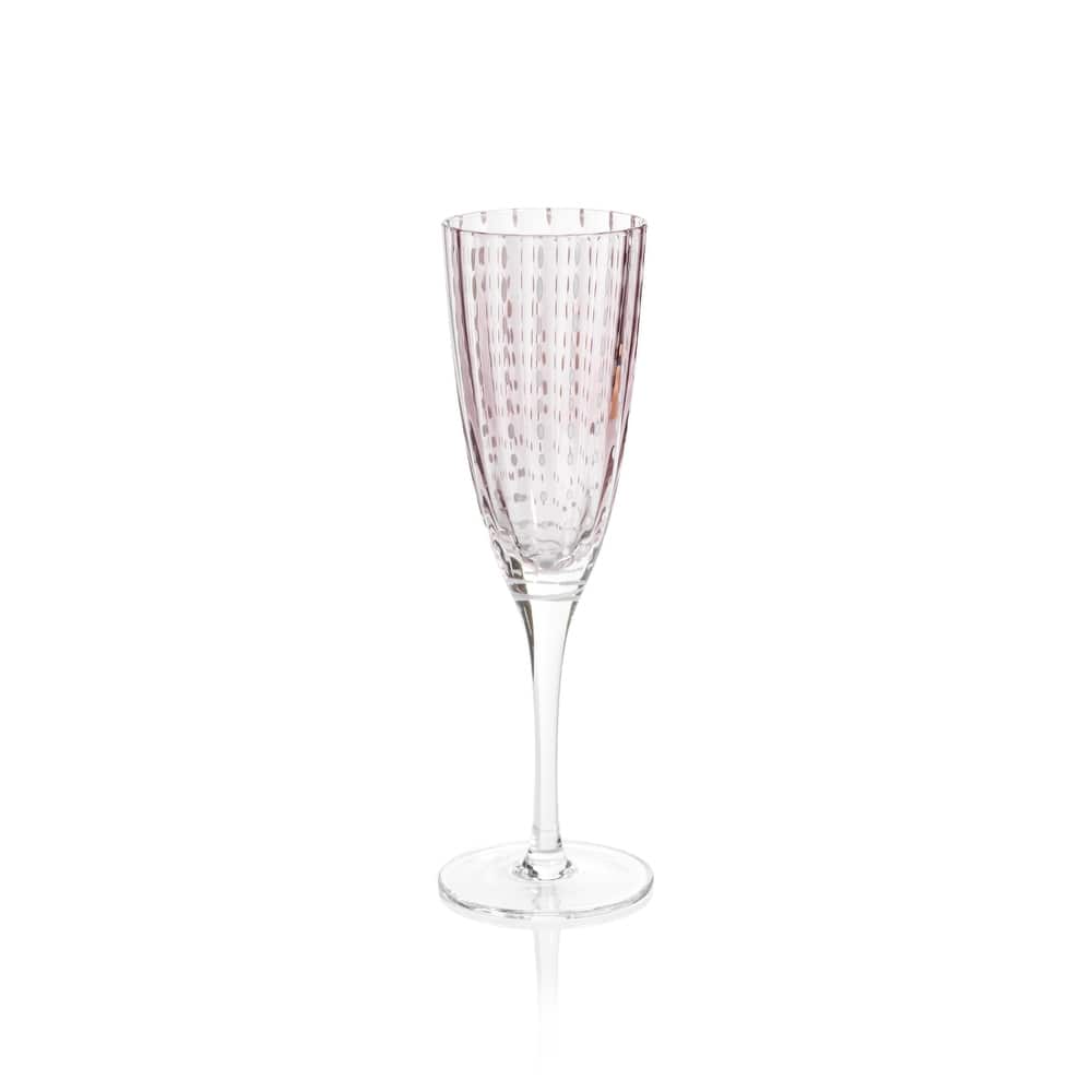 Pescara White Dot Champagne Flutes, Set of 4