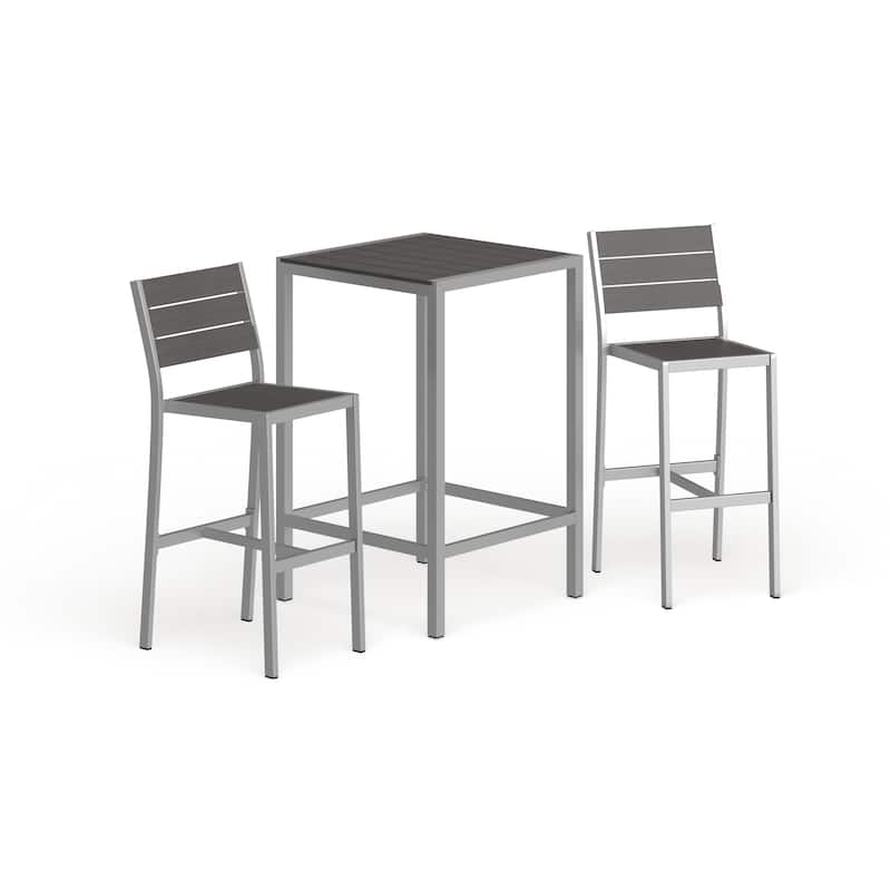 Shore 3 Piece Outdoor Patio Aluminum Outdoor Pub Set - N/A