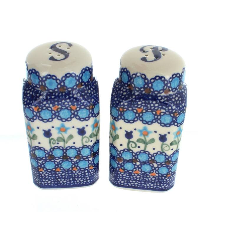 Blue Rose Polish Pottery 320 Vena Large Salt & Pepper Shakers - Savannah