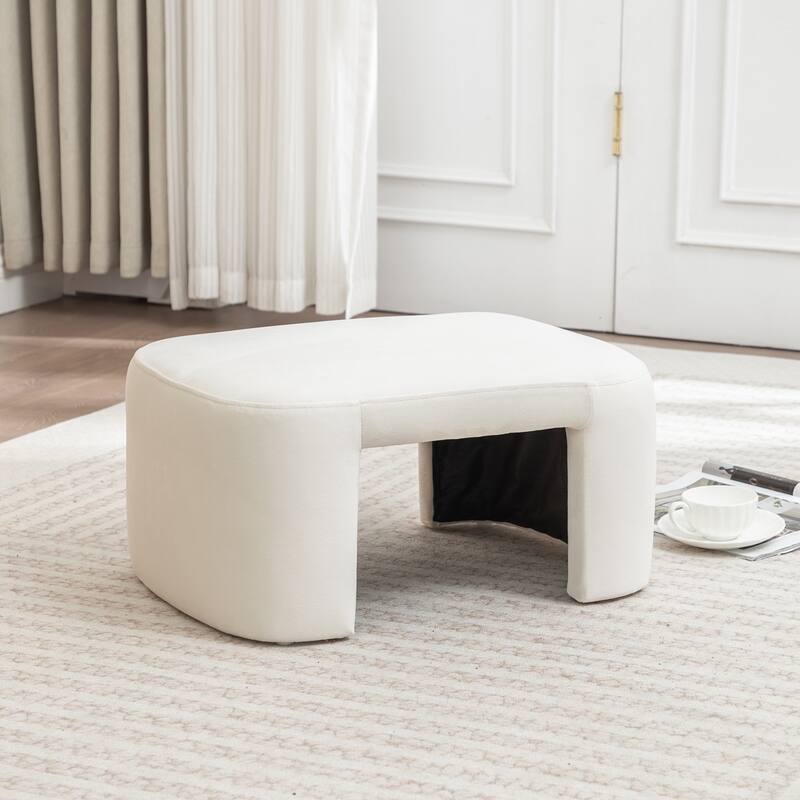 SEYNAR Modern Velvet Rectangle Accent Ottoman