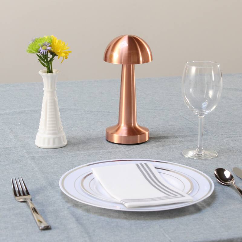 LED Mushroom Mini Touch Sensor Desk Lamp - 8.75" - Copper Finish