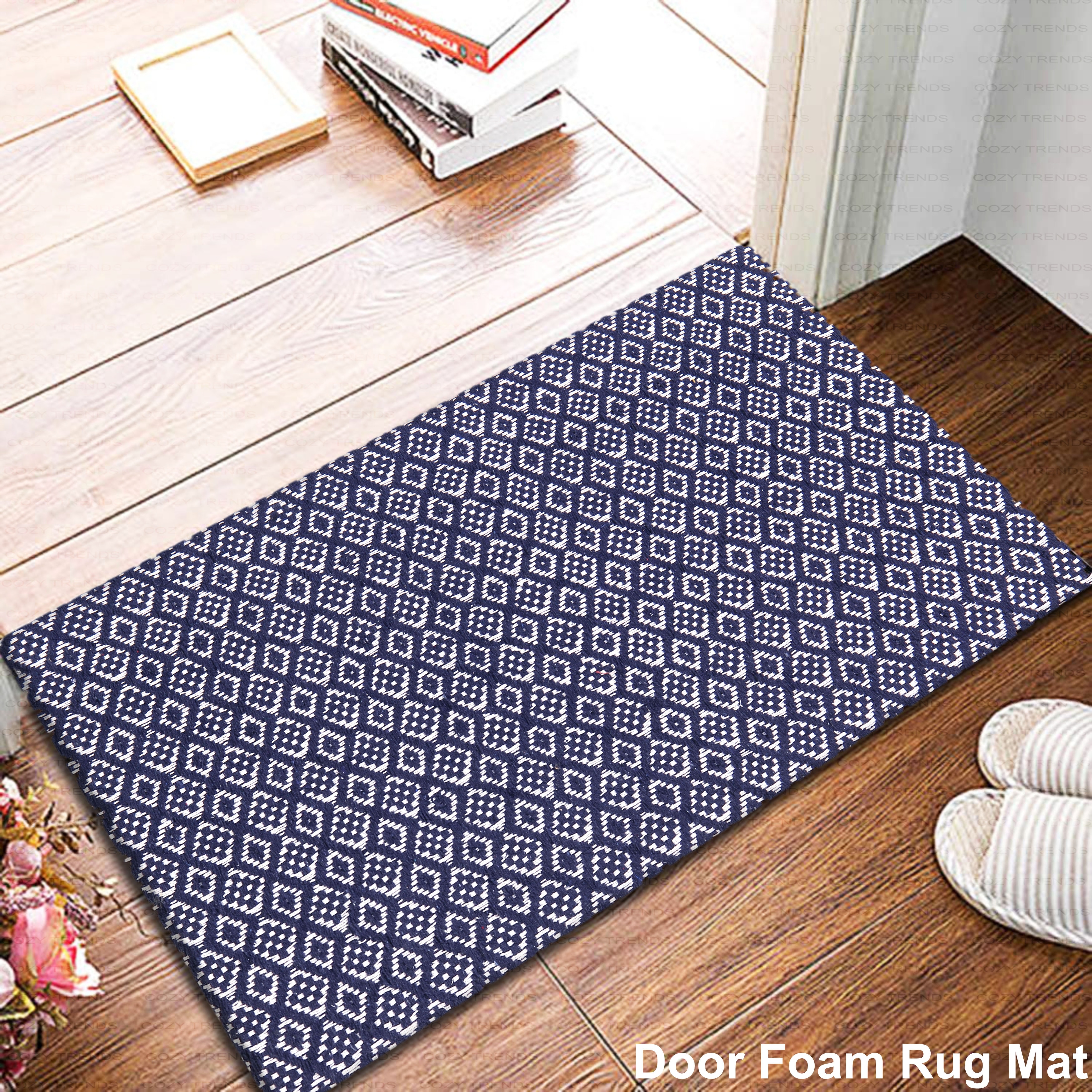 Kitchen Rugs and Mats Microfiber Cushioned Soft Non-Slip Rubber Back  Washable Doormat Bathroom Runner Area Rug Carpet (Triangle) 20X30+20X48