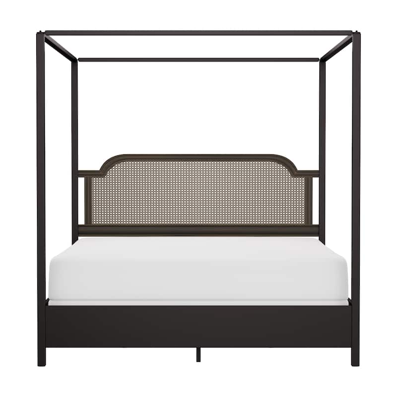 Hillsdale Furniture Melanie Wood and Metal Canopy Bed, Oiled Bronze