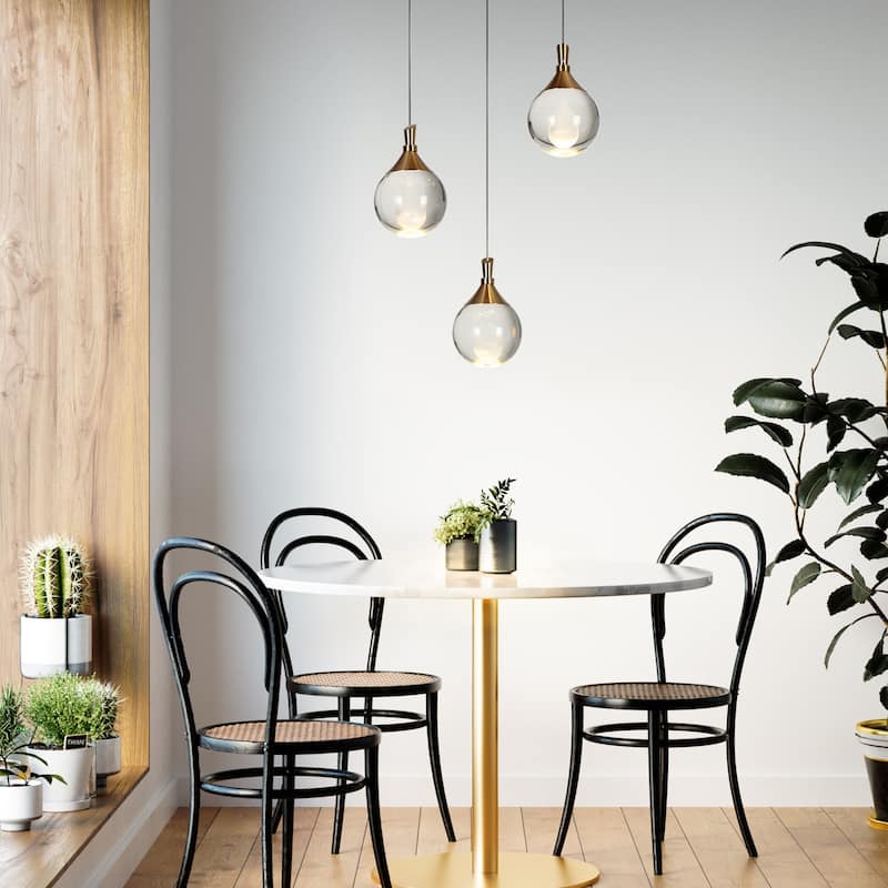 Modern 3-Light LED Chandelier Island Lights for Kitchen Island - Dia. 13.8" x H 6"