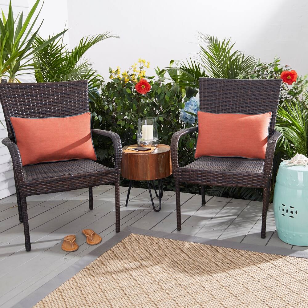 Sunbrella Cast Coral/ Spectrum Denim Indoor/ Outdoor Pillow (Set of 2)