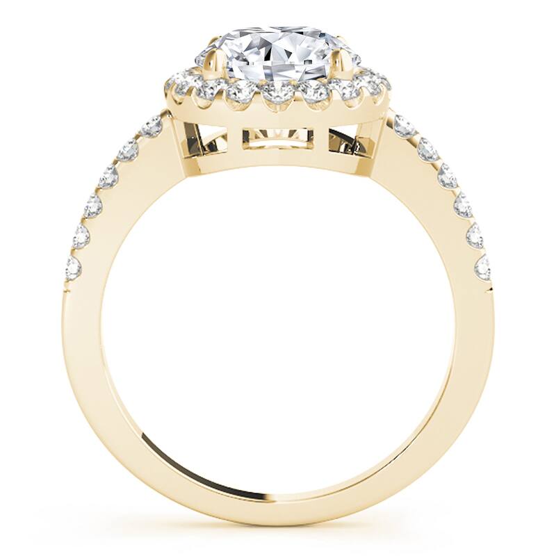Auriya 14k Yellow Gold Lab Grown Round Diamond Halo Engagement Ring 0.50 to 5.00 ct. tw. (F-G VS)