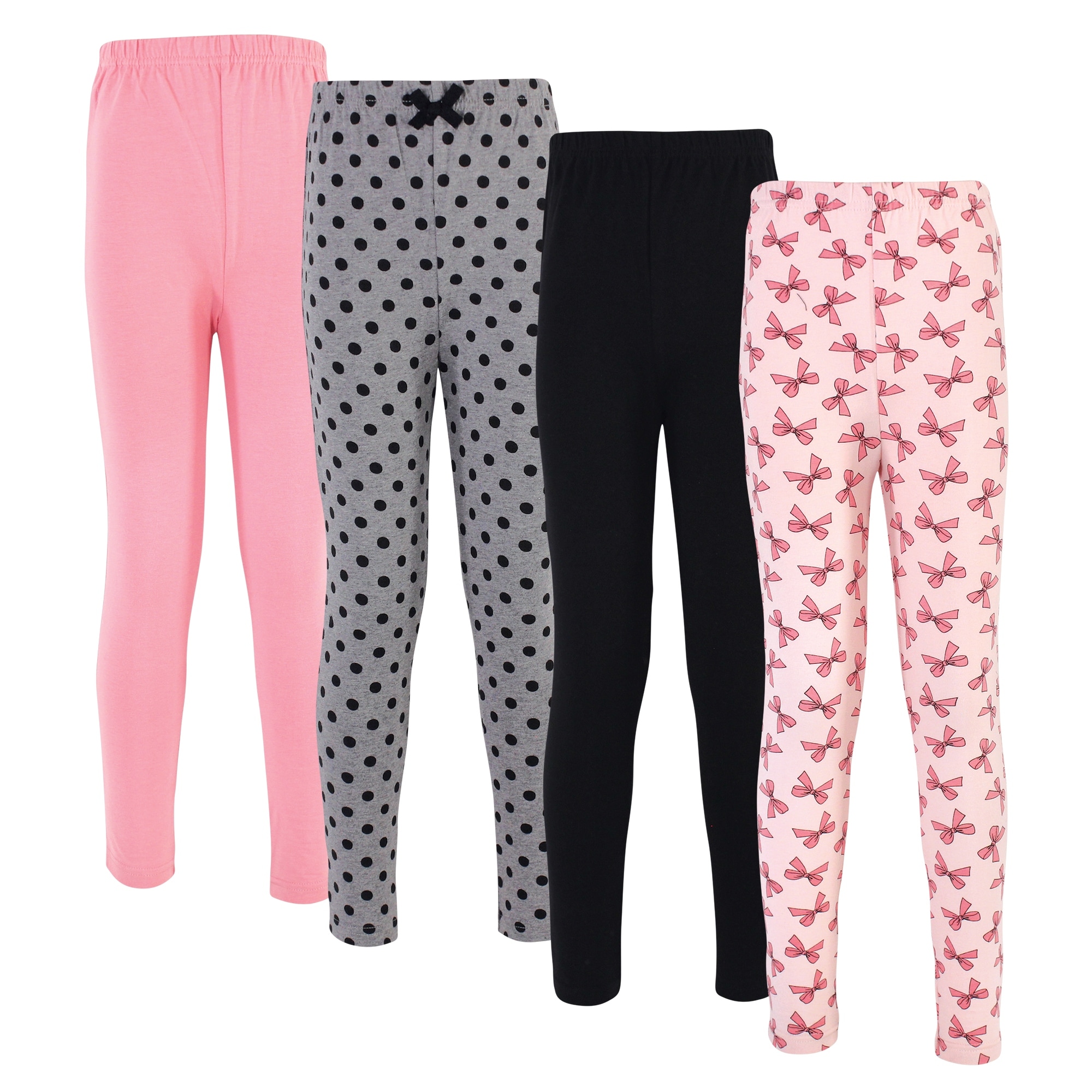 Touched by Nature Baby Organic Cotton Leggings 4pk, Pink Bows