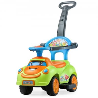 Green PP 3-in-1 Ride-On Toy Car with Lights, Music and Storage - 32.7 x 16.5 x 34.6 in