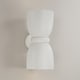 preview thumbnail 2 of 3, 8" W x 16.75" H 2-Light Handcrafted Fluted Ceramic Sconce in Matte White - 8"W x 16.5"H x 9"E