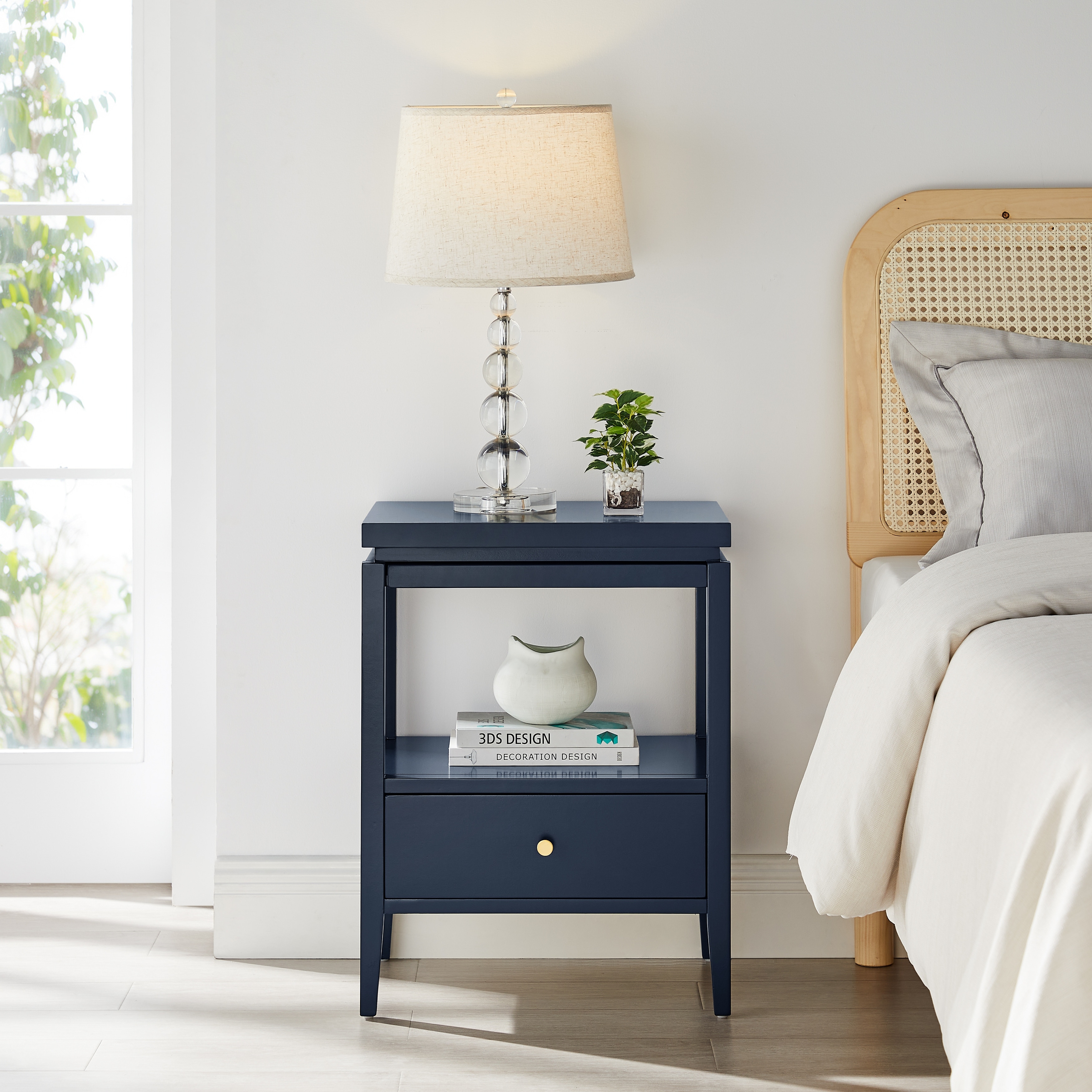 Orrum 1-drawer Storage Nightstand with Shelf