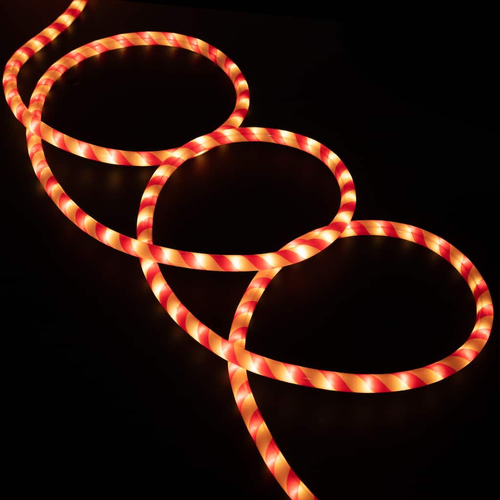 Striped Candy Cane Christmas Rope Lights - Red and White - 18'