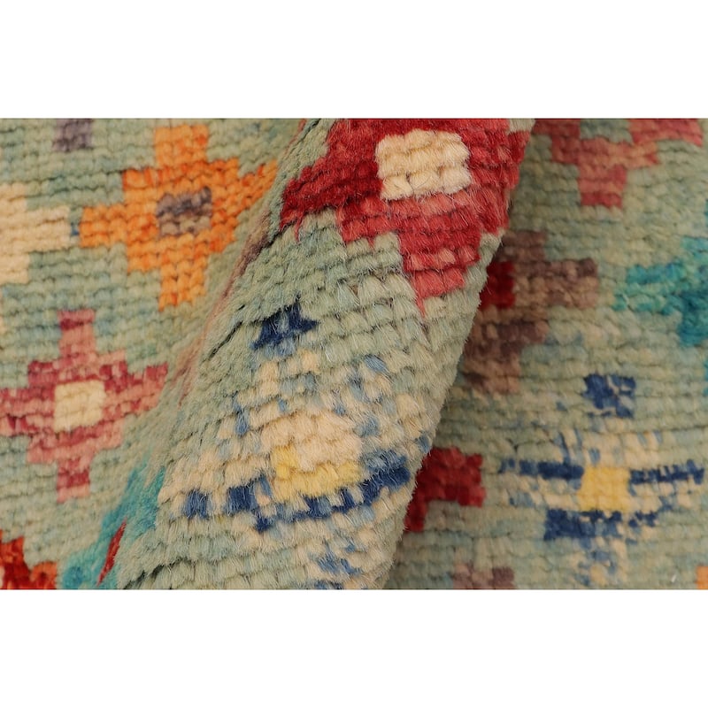 Eclectic Balochi Higgins Blue/Red Hand Knotted Wool Rug - 3'4'' x 5'0''