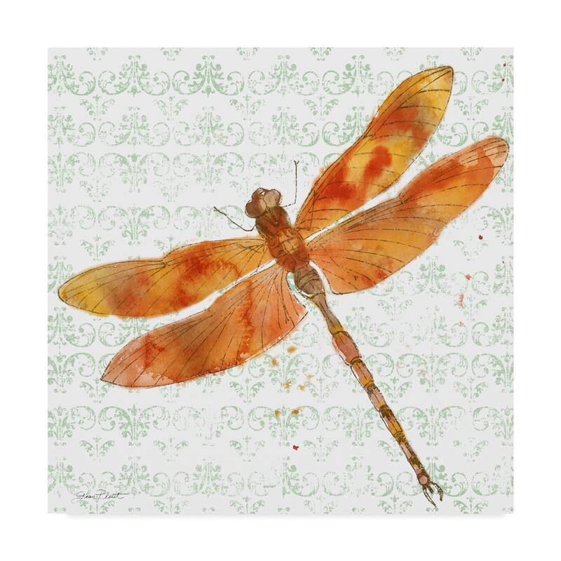 Jean Plout 'Dragonfly Bliss 4' Canvas Art