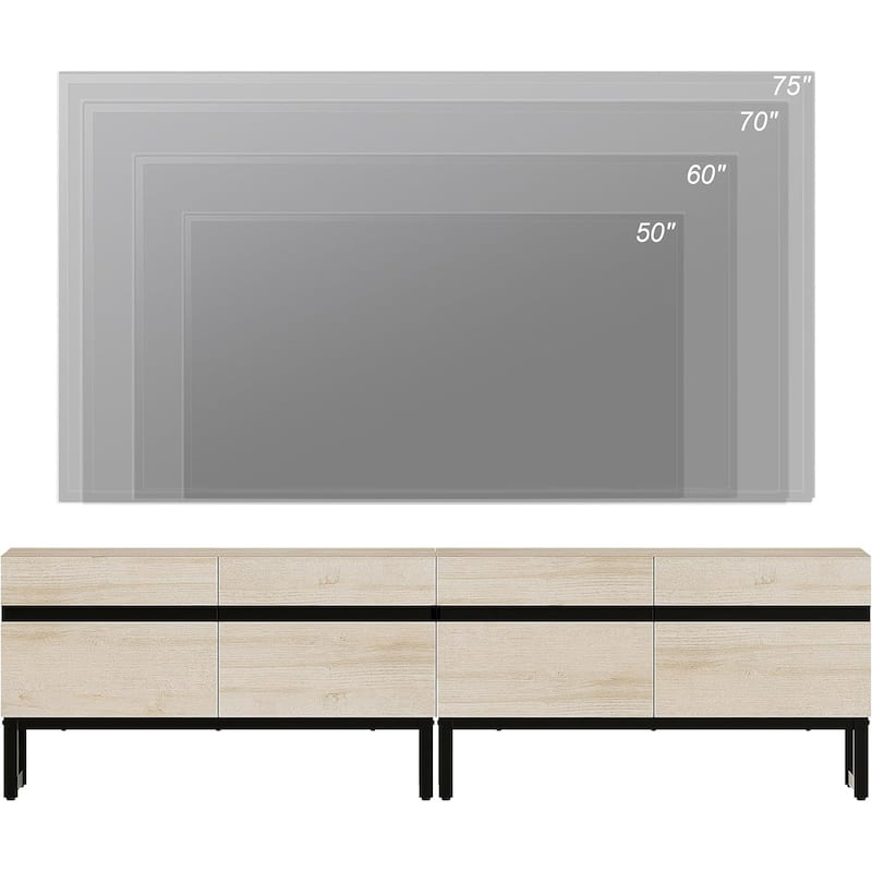 WAMPAT Modern TV Stand Entertainment Center TV Console with Storage Cabinets