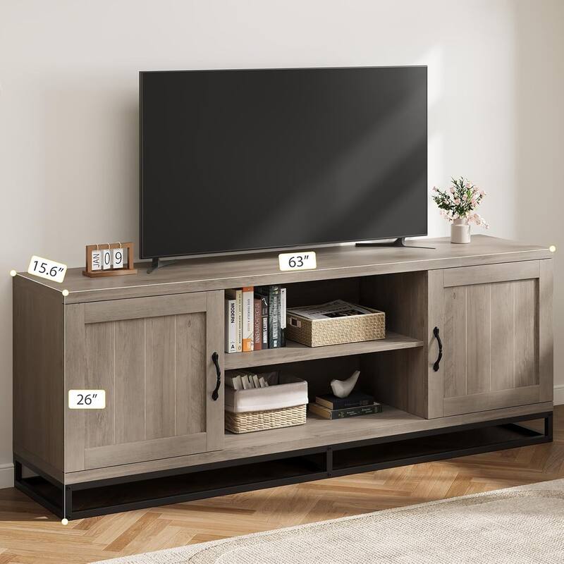 Farmhouse Entertainment Center TV Stand for Living Room Bedroom