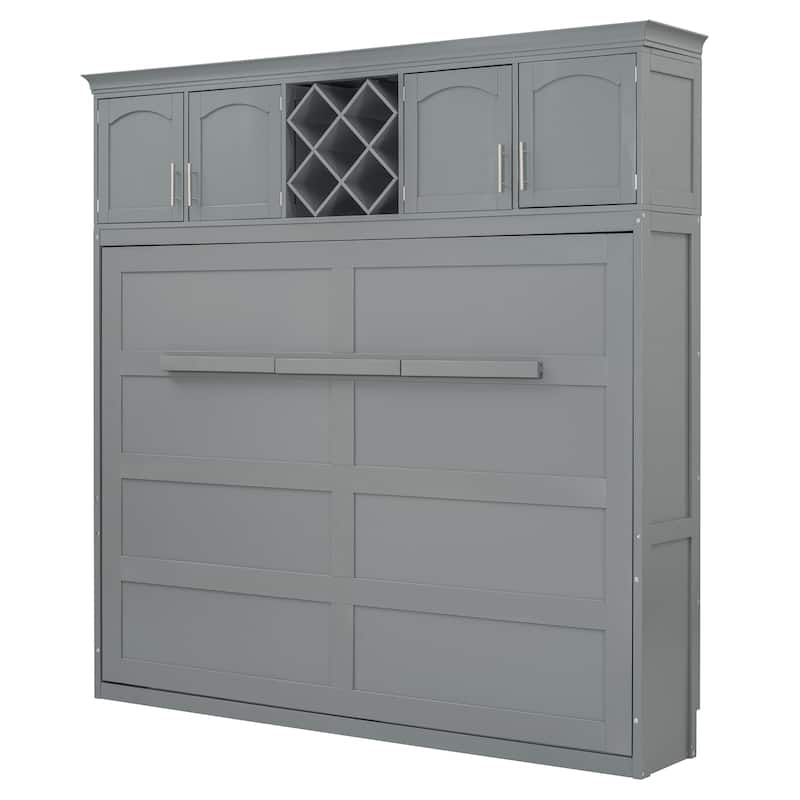 Queen Murphy Bed with Top Cabinets