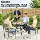 preview thumbnail 5 of 7, Outsunny Outdoor Dining Table for 4 People, 37" Square Patio Table with Umbrella Hole, Backyard, Deck, Gray