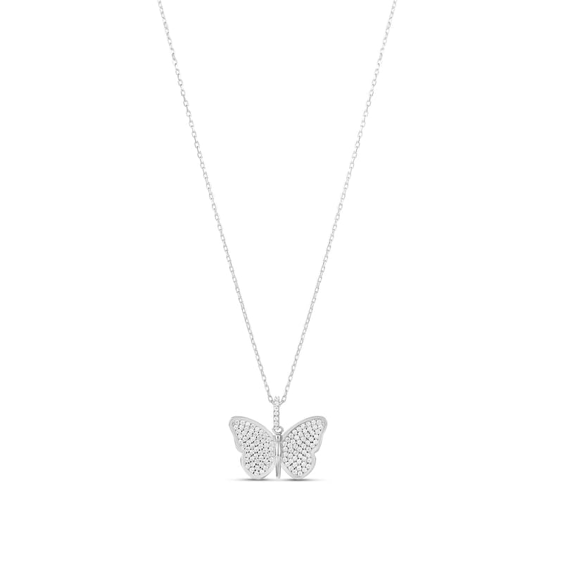 SHYMI Pave Butterfly Necklace - Silver