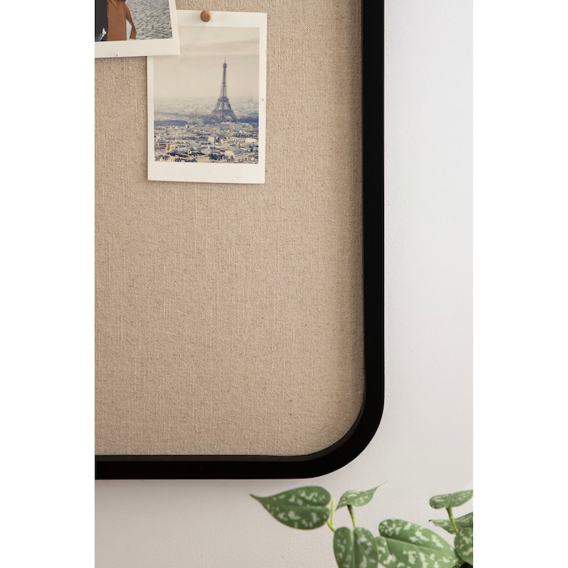 Kate and Laurel Hutton Wood Framed Fabric Pinboard