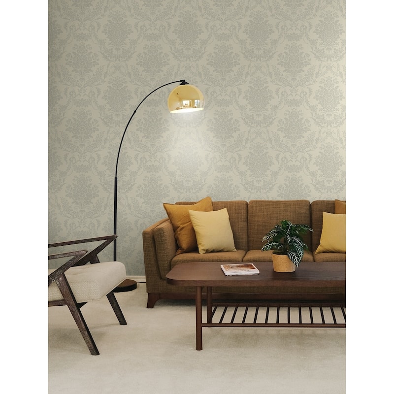 Seabrook Designs Hemingway Damask Unpasted Wallpaper - 27 in. W x 27 ft. L