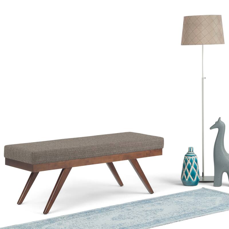 WYNDENHALL Nadine 48 inch Wide Mid Century Modern Rectangle Ottoman Bench