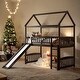 preview thumbnail 2 of 13, Contemporary Design Twin Loft House Bed with Slide, Ladder and Safety Guaranteed, Sturdy Construction & Unique Design, Espresso