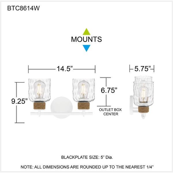 Baltic 2-Light Matte White Bath Light