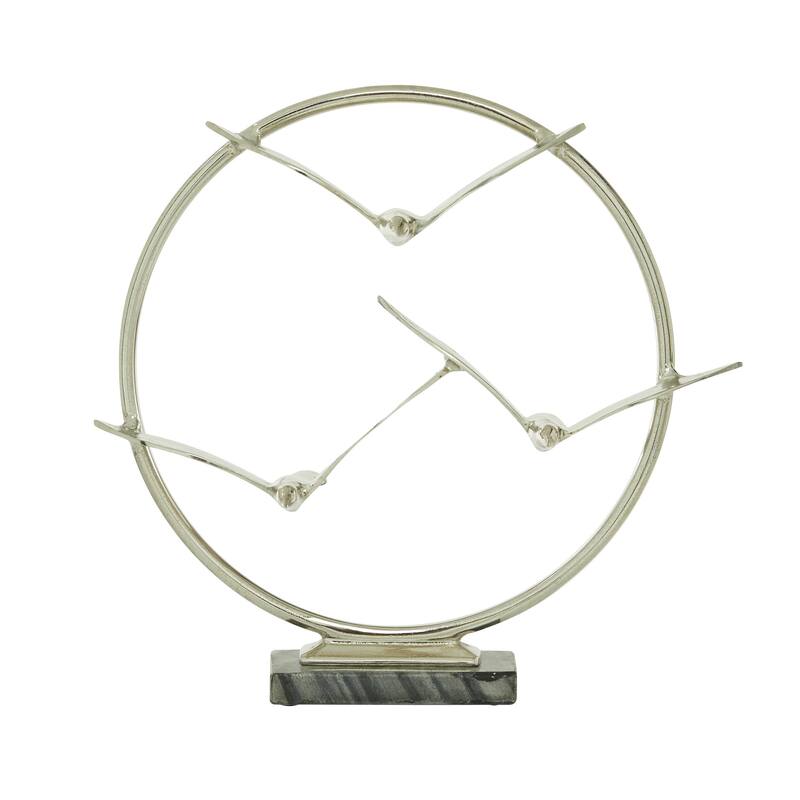 Aluminum Metal Bird Decorative Sculpture - Silver or Gold - Roche River Decor