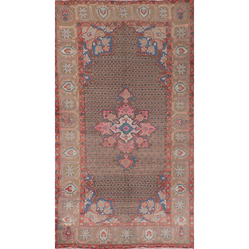 Koliaei Persian Vintage Area Rug Handmade Wool Carpet - 4'8" x 9'3"