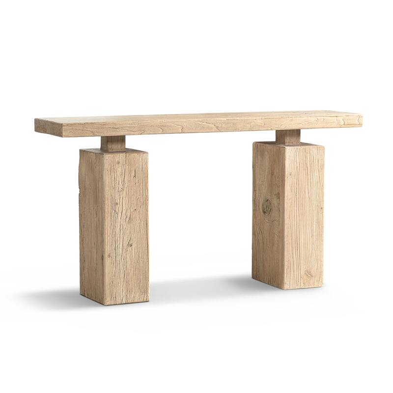 Jennifer Taylor Home Calder 45" Solid Reclaimed Elm Plinth Console Table
