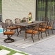 preview thumbnail 92 of 92, Versatile Outdoor Dining Sets w Swivel/Folding Chairs & Steel Slat Table and HDPE Dining Table Set for Gardens, Patios