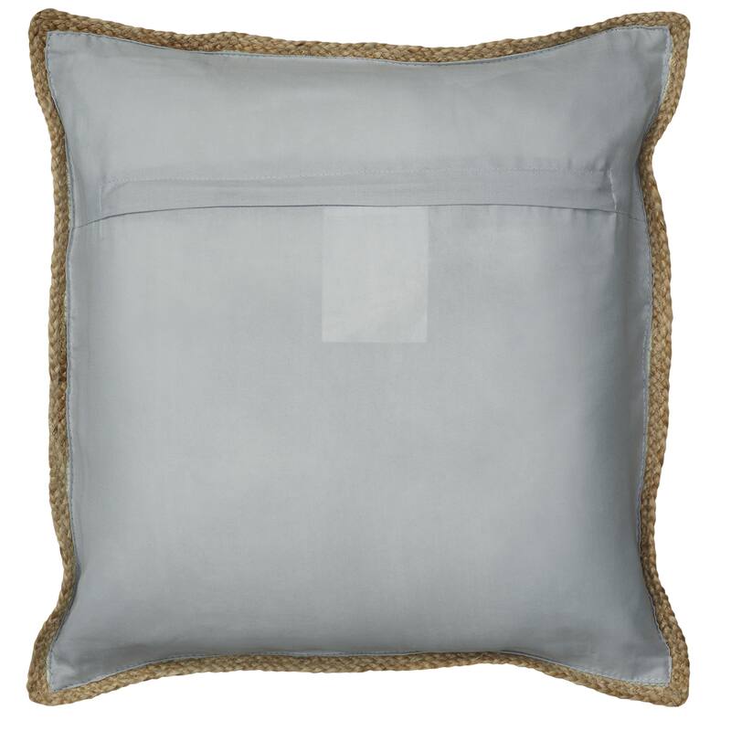 Sevita Chic Cotton and Jute Bordered Throw Pillow