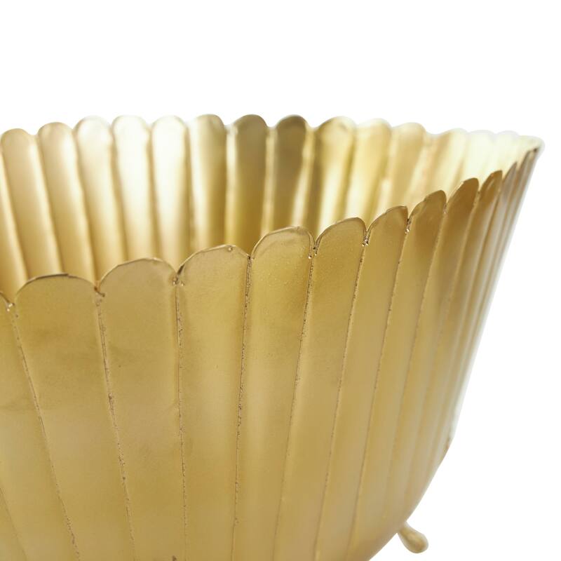 Gold Metal Indoor Outdoor Planter (Set of 2)