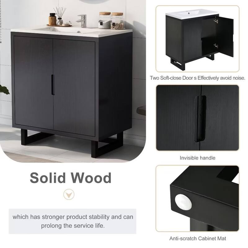 30" Bathroom Vanity Set with Sink, Bathroom Storage Cabinet