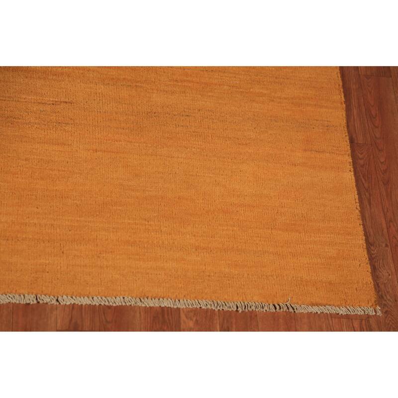 Orange Gabbeh Oriental Area Rug Hand-Knotted Wool Carpet - 6'5" x 9'7"