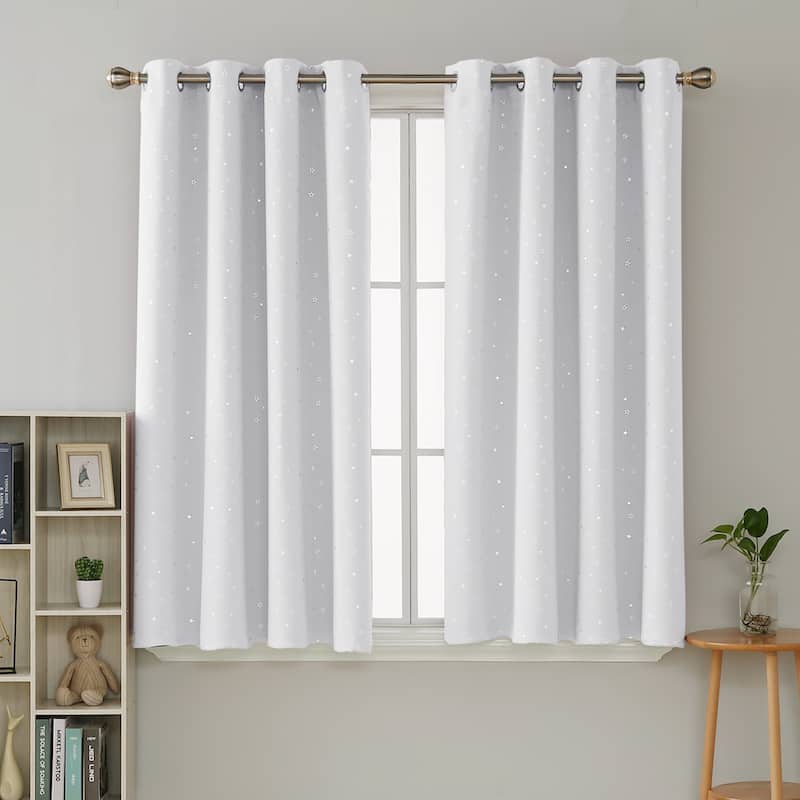 Deconovo Room Darkening Silver Star Curtains 2 Panel