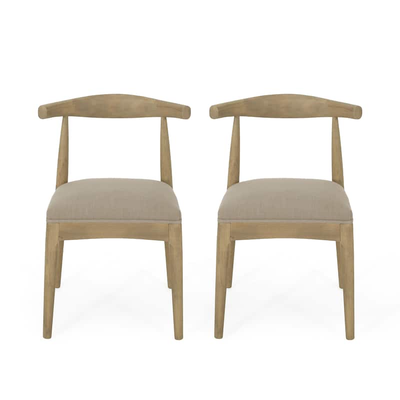 Cortina Fabric and Rubberwood Dining Chairs (Set of 2) by Christopher Knight Home