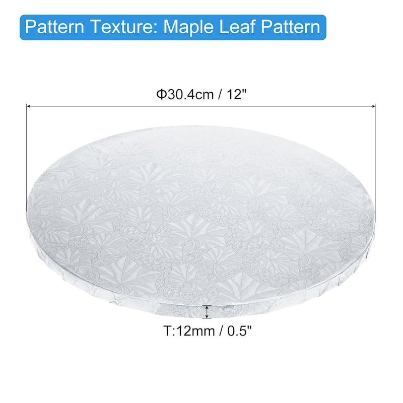 Cake Boards, 1Pcs - Cardboard Cake Drums, 1/2" Thick Round Cake Base