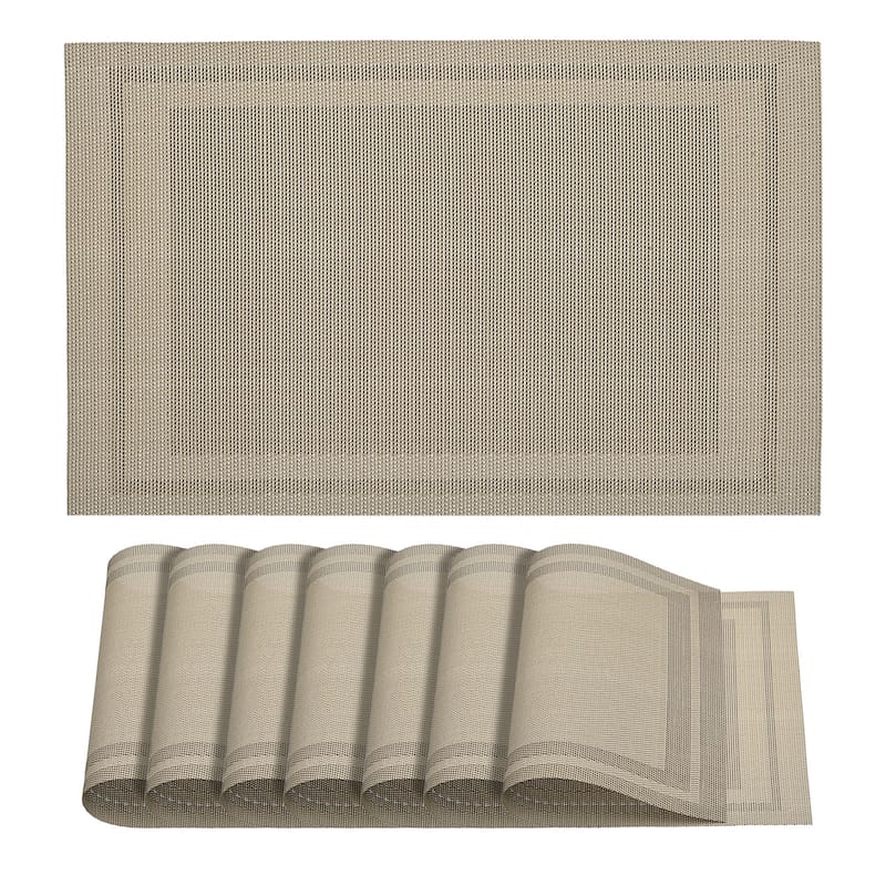 Place Mats, 450x300mm Table Mats Set of 8 PVC Washable Woven Placemat