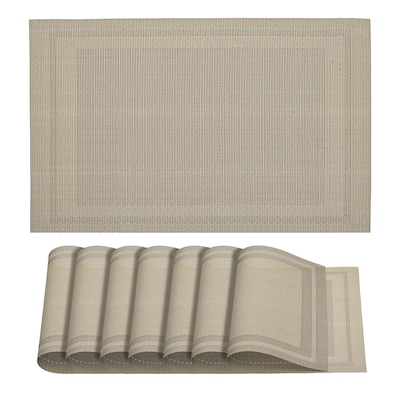 Place Mats, 450x300mm Table Mats Set of 8 PVC Washable Woven Placemat