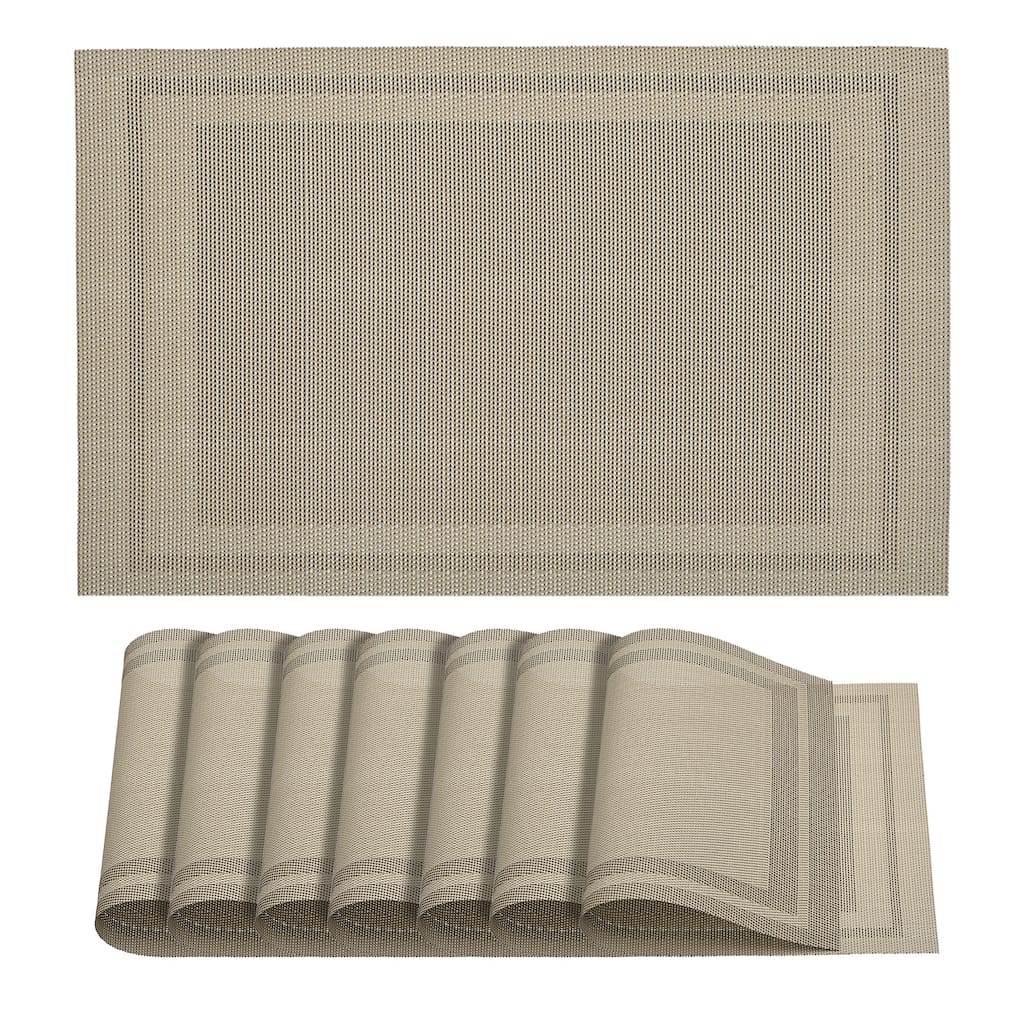 Place Mats, 450x300mm Table Mats Set of 8 PVC Washable Woven Placemat