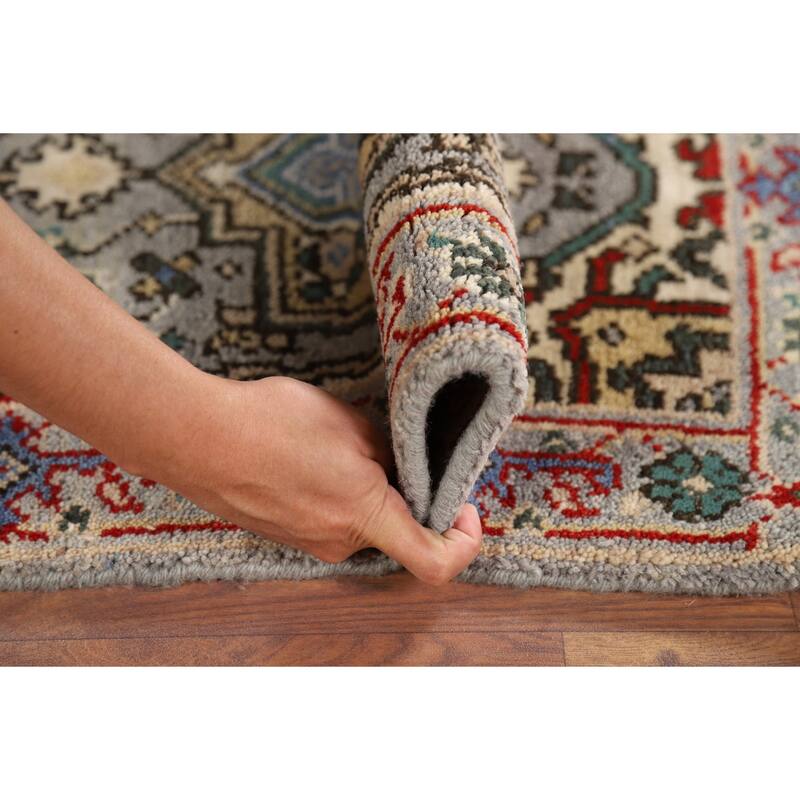 Gray Heriz Serapi Indian Foyer Rug Hand-Knotted Wool Carpet - 2'0" x 3'0"