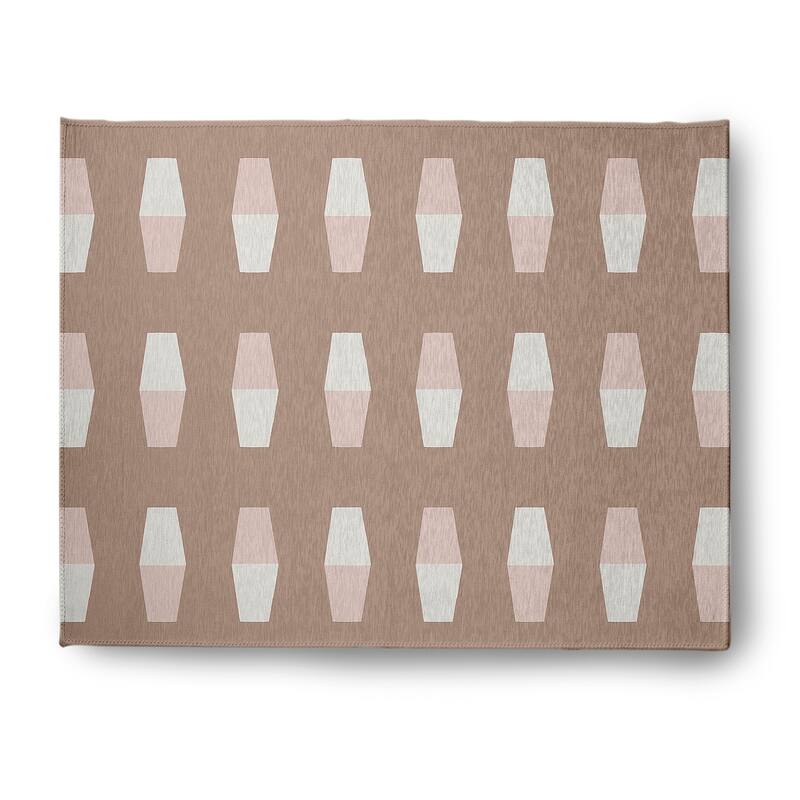 Bowling Pins Nautical Indoor/Outdoor Rug - Mauve - 8' x 10'