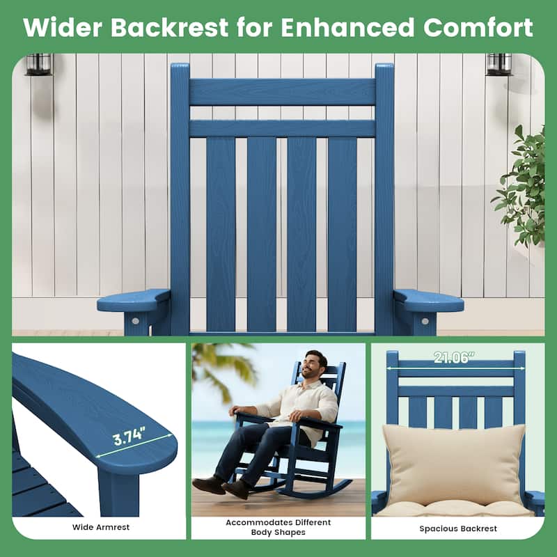 Modern High-Back Rocking Adirondack Chair All Weather